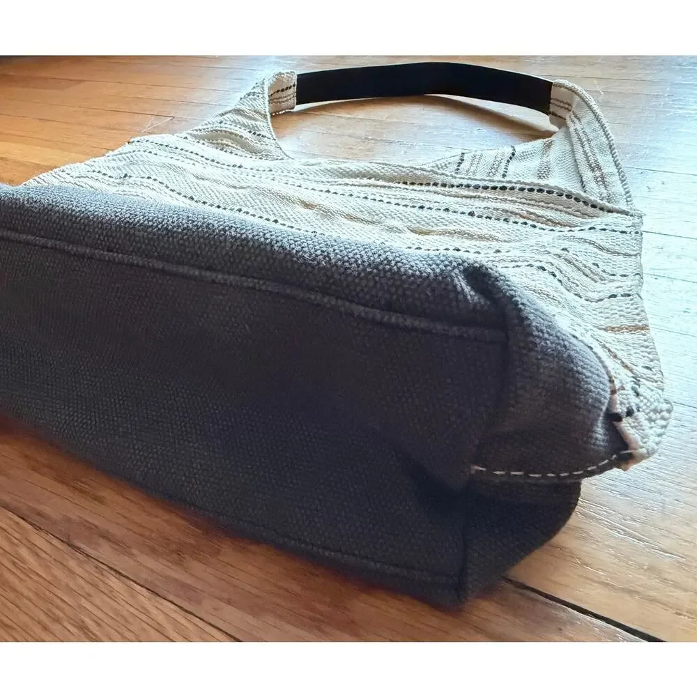 SPLENDID Boho Woven Cotton/Leather Bag